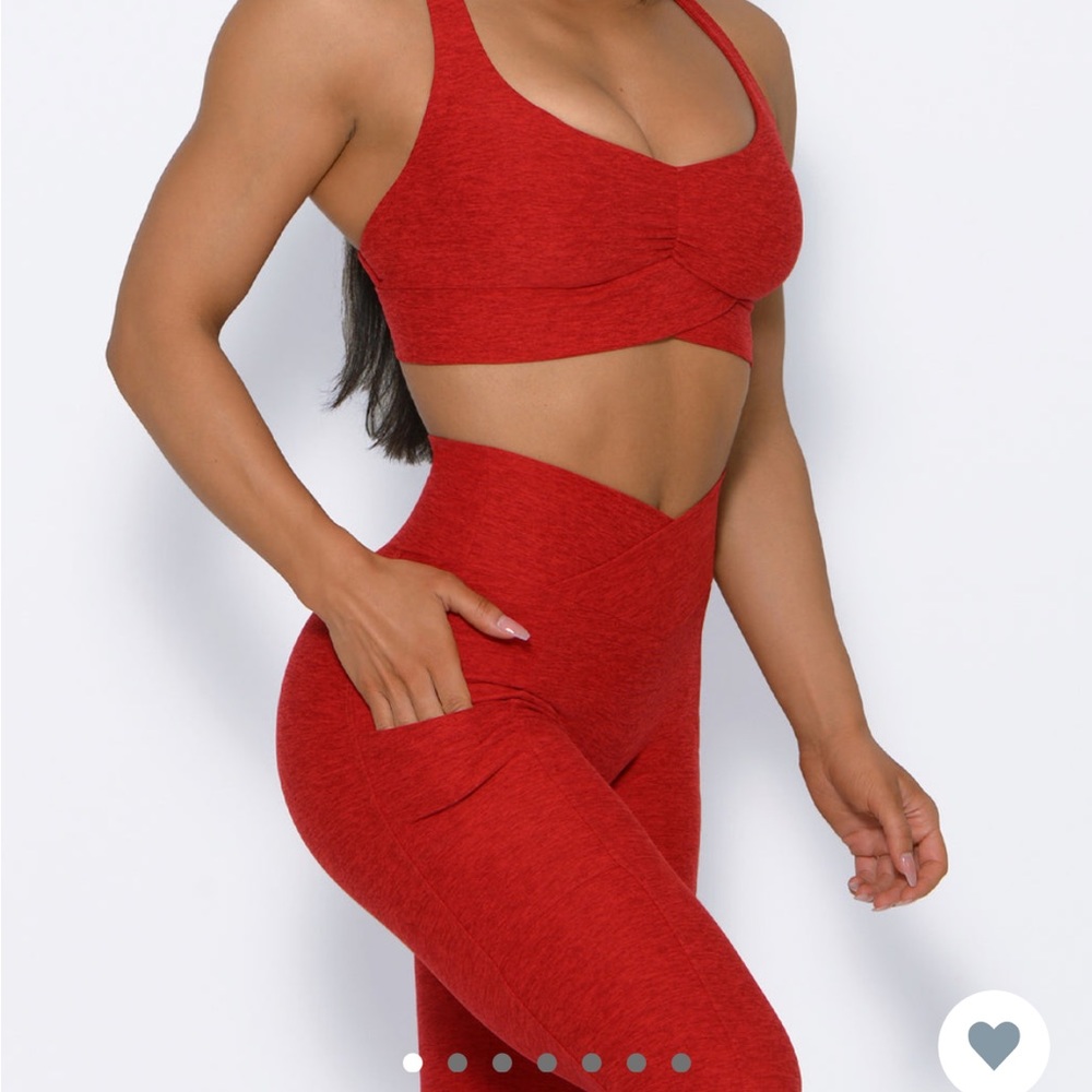 Bombshell Sportswear Crimson Crisscross Back Sports Bra - Picture 2 of 5